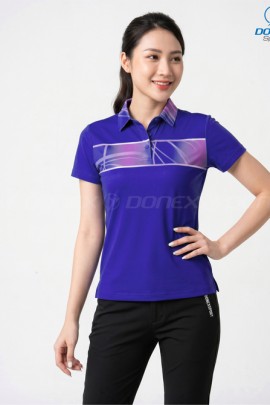 Áo thể thao nữ AC-3858-09-01 Tím phối trắng